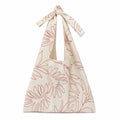 Tote bag crudo flor roja bordada