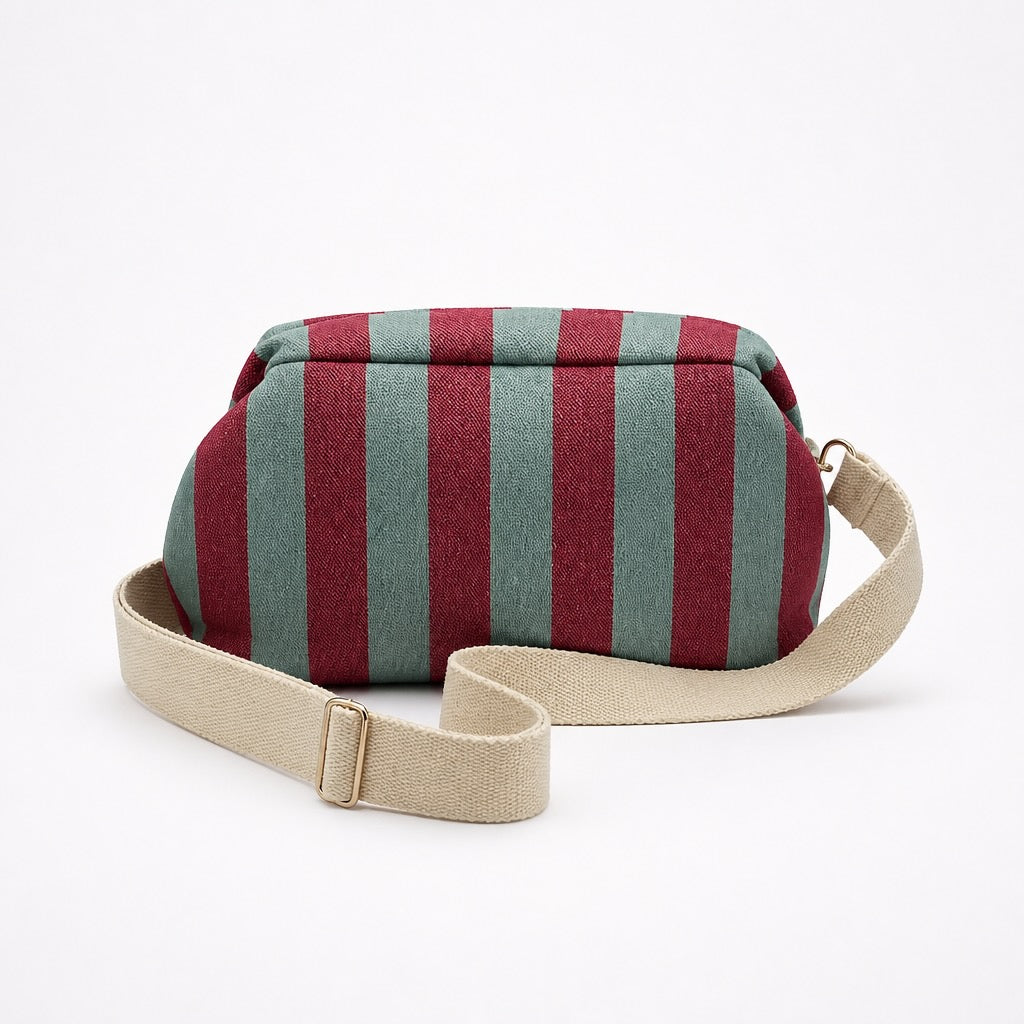 Nara Bag rayas verde/granate